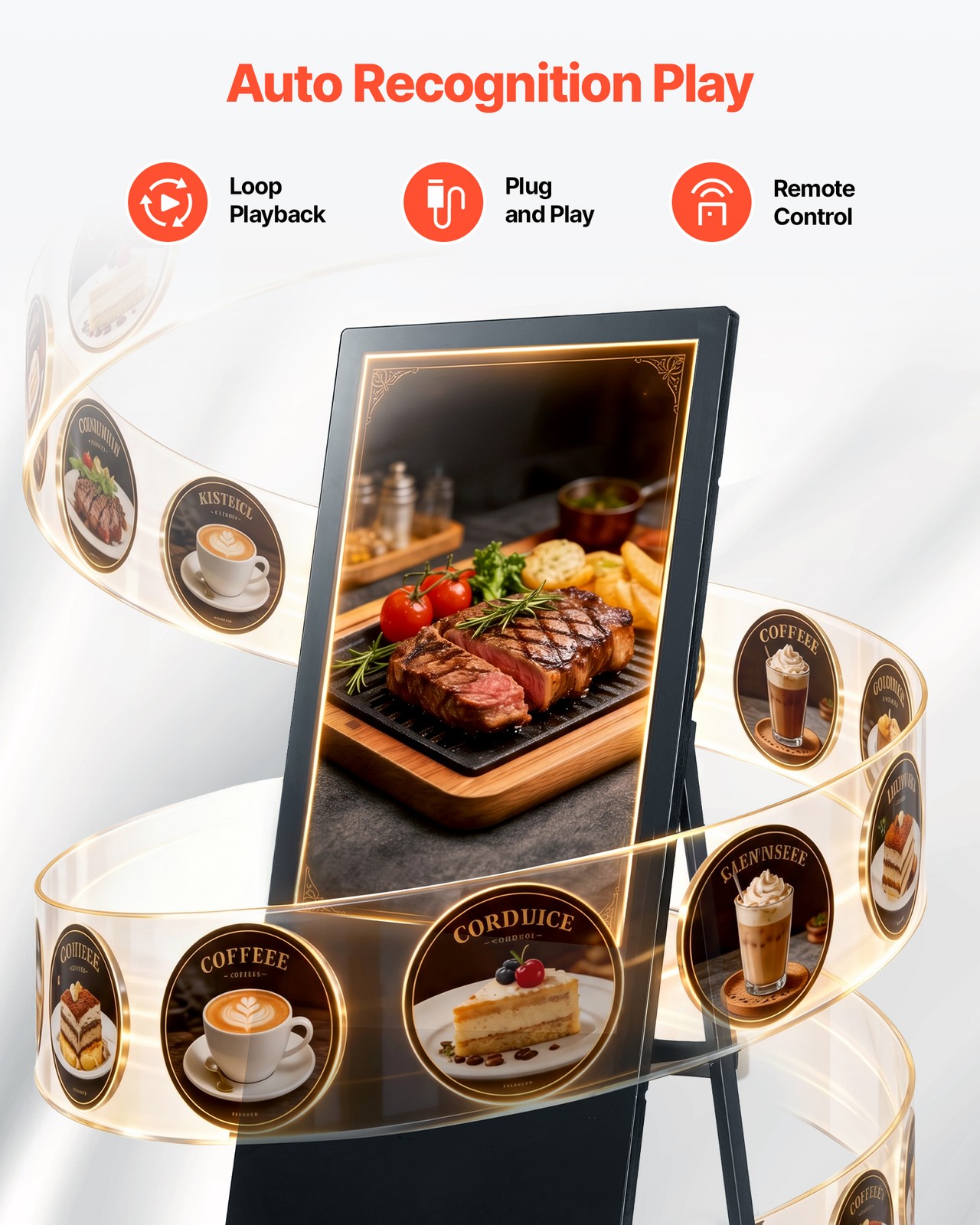 VEVOR 32 in Indoor Digital Signage Floor Standing Advertising Display Kiosk LCD