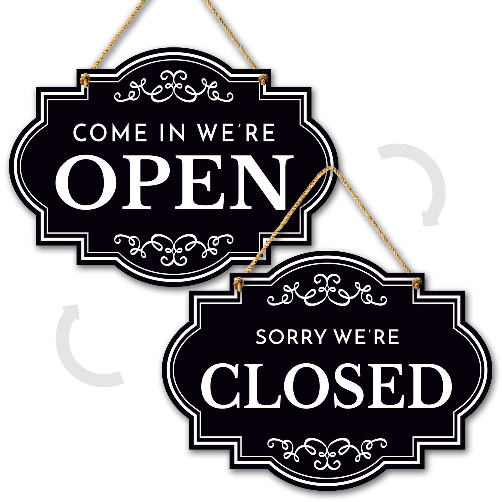 11×8 Inch Open Closed Sign Double Sided Hanging Sign for Stores Restaurants