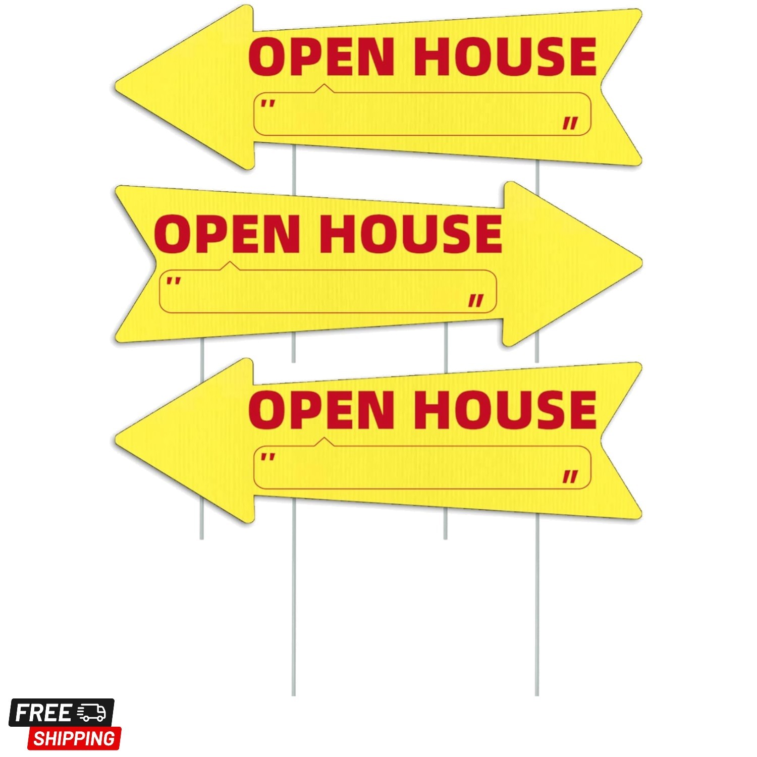 with Stakes-16 x 5 in Double Sided, Open House Real Estate Signs, Property Sa…