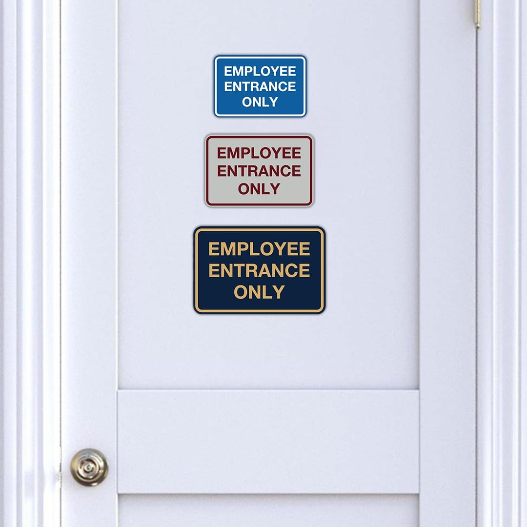 Classic Employee Entrance Only Sign Large Red Wall Door Plaque Office Decor