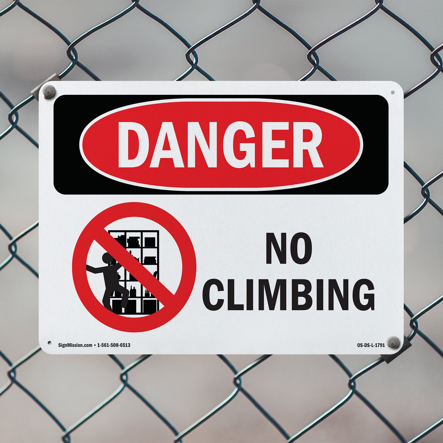 No Climbing OSHA Danger Sign Metal, Plastic, Or Decal – 5 or 10 Pack