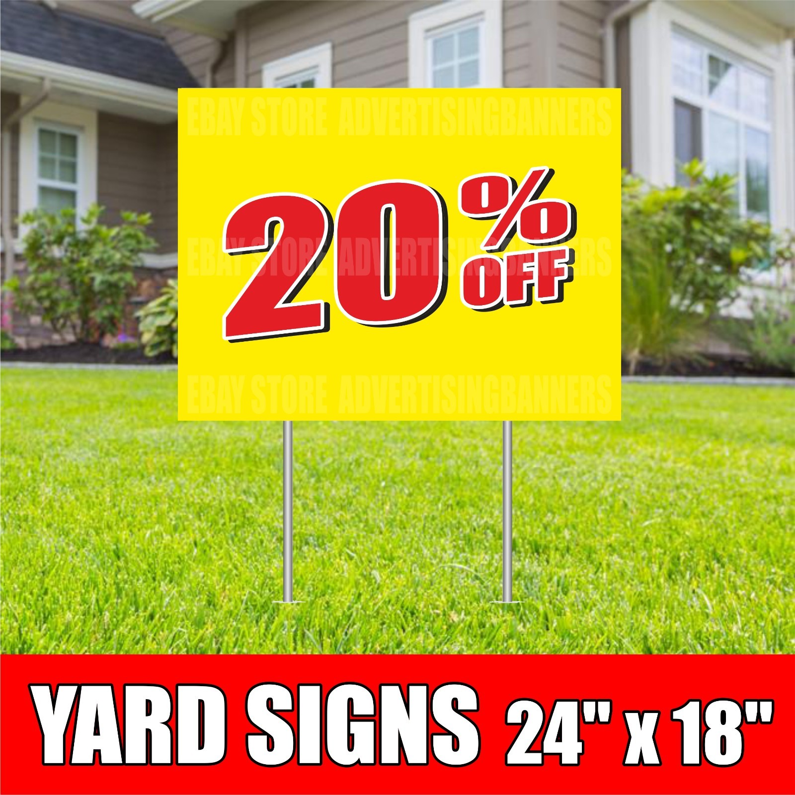 20% OFF Yard Sign with H-Stakes Lawn Sign Clearance Sale Big Discount Holiday