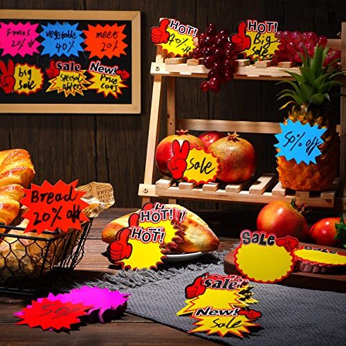 500 Pcs Burst Sign Blank Paper Price Tags for Retail Garage Market