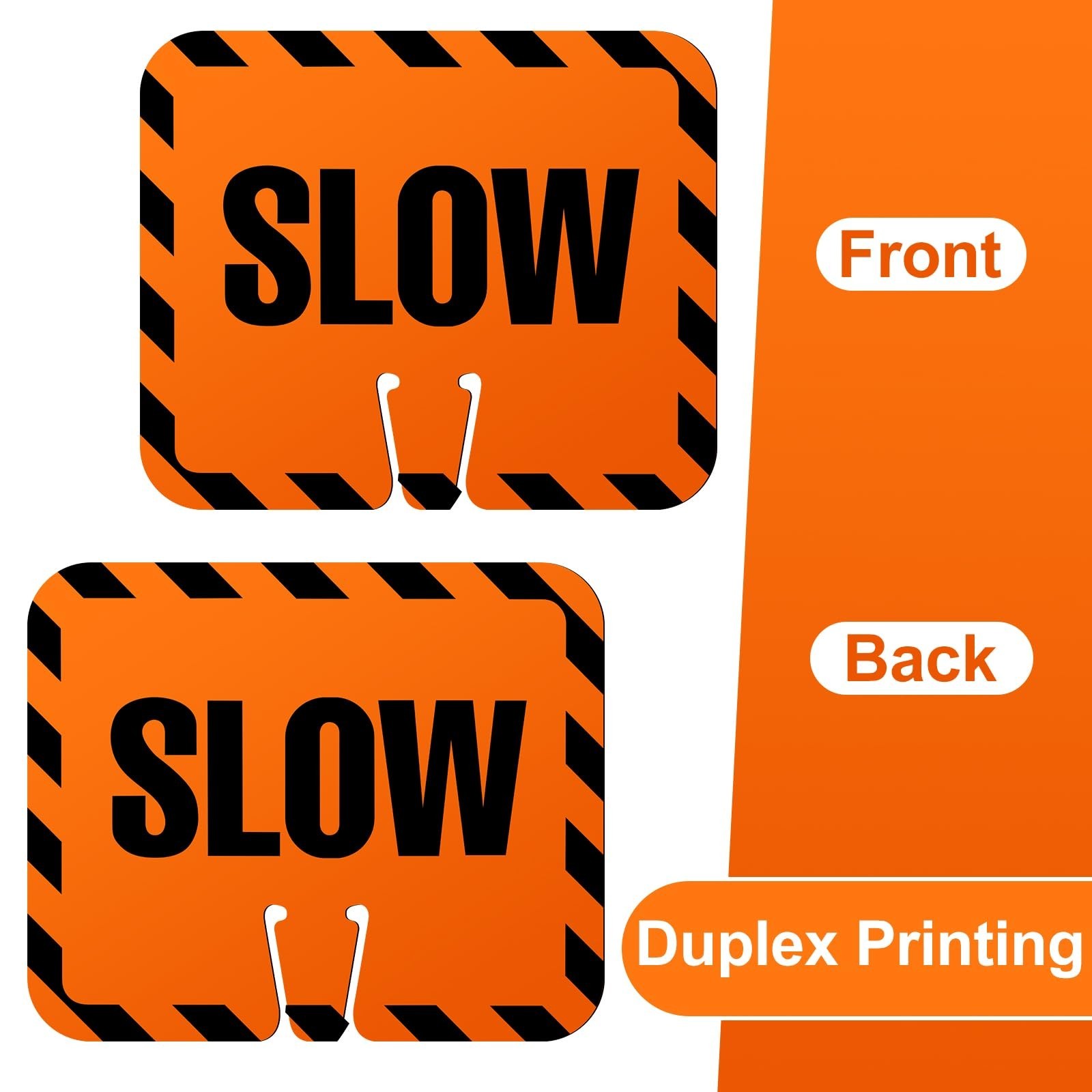 3 Pcs Slow Down Traffic Cone Signs – High Visibility 12.6&Prime; x 10.4&Prime; Road Safety M