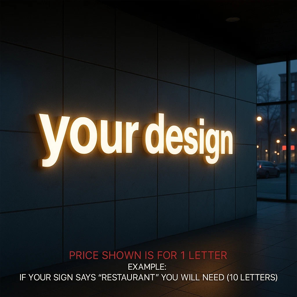 𝑵𝓙̶ Your Design Custom 3D Channel Letters Illuminated & Non-Illuminated