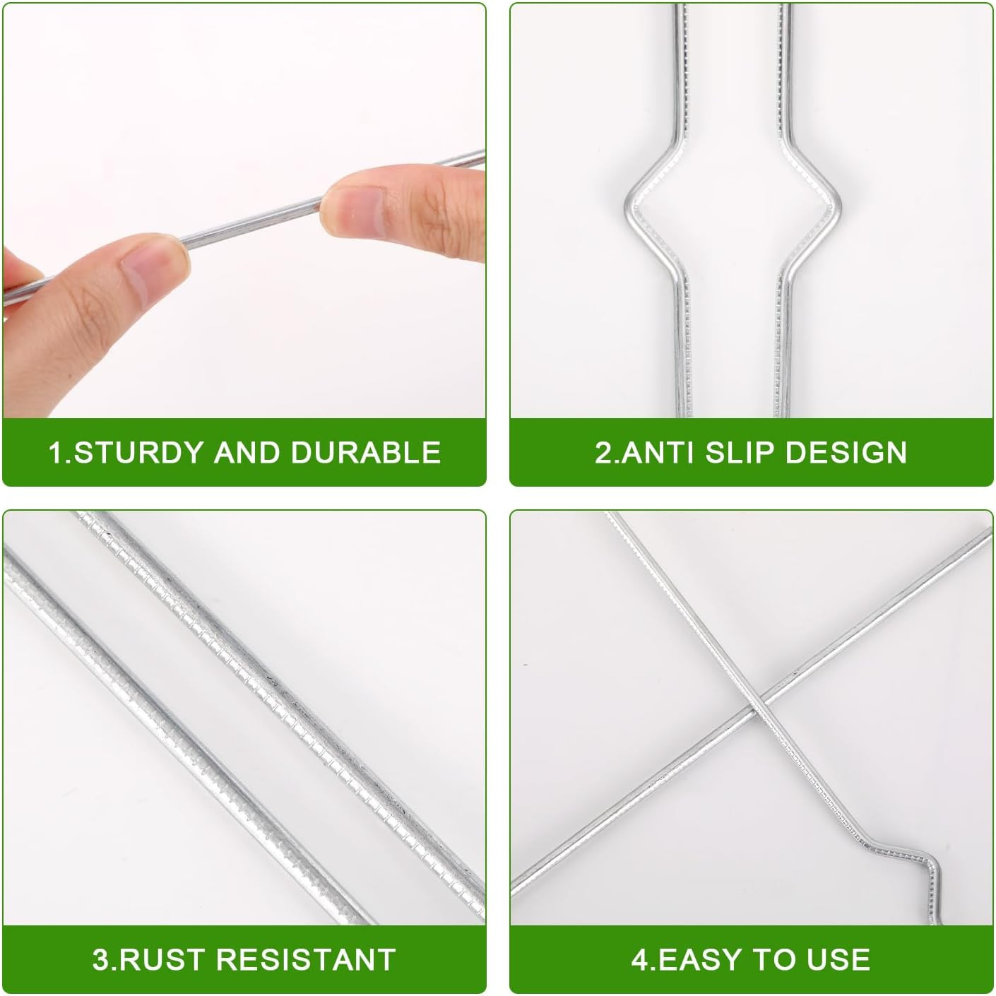 40Pcs H Frame Yard Stakes & Single Bar Support, 42X18Cm/16.5X7.1In & 33Cm/13In M