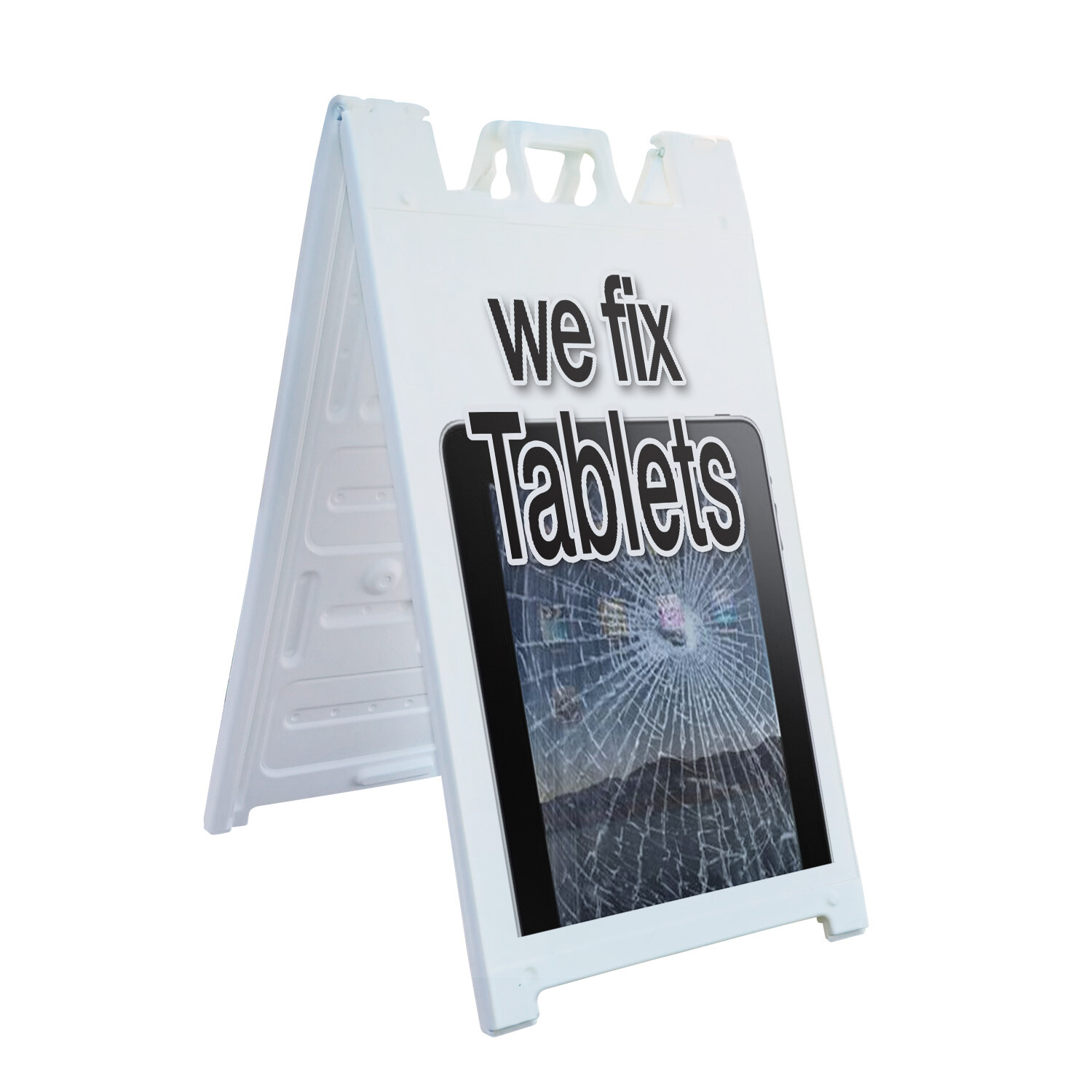 A-frame Sidewalk We Fix Tablets 24&Prime; x 36&Prime; Double Sided A-Frame Sidewalk Sign