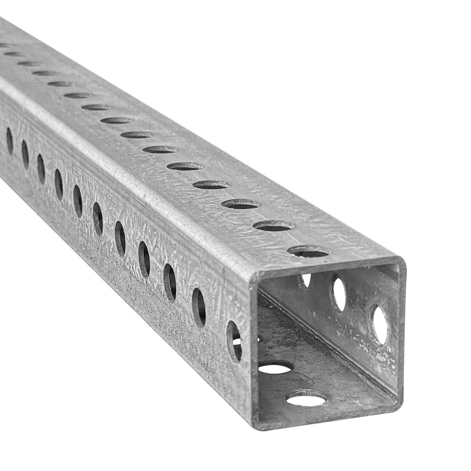 Sandbaggy 10 ft Galvanized Square Sign Post – 1-3/4&Prime; Wide – 7/16” Hole Diameter