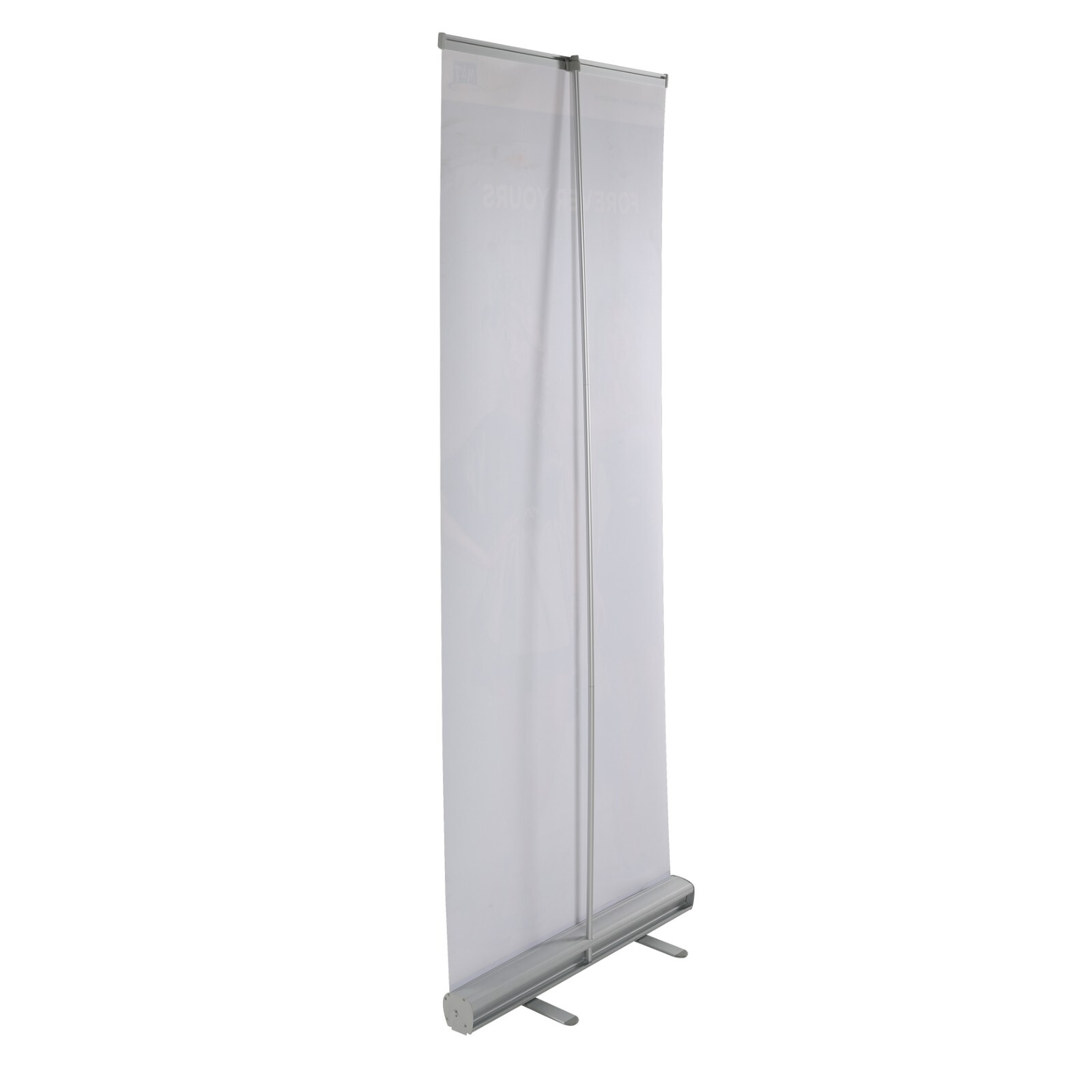 Retractable Roll Up Banner Floor Standing 24×78.75 Inch Silver Aluminum with Bag