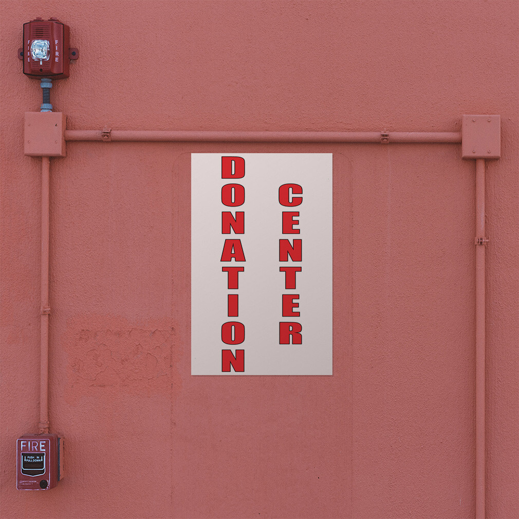Door Decals Vertical Vinyl Stickers Multiple Sizes Donation Center Vinyl