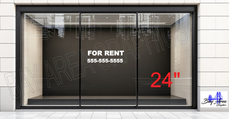 FOR RENT Vinyl Window Decal Sign Exterior Use 2 Colors Waterproof MADE IN USA