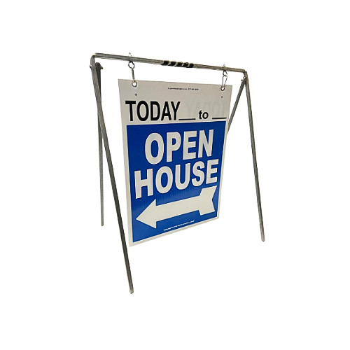Real Estate Open House Sign Kit Metal A-Frame 5-Pack Blue Swinger w/ Today Times