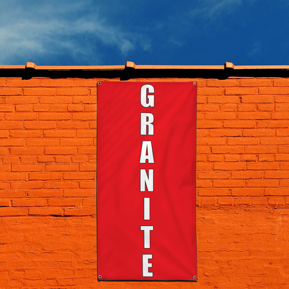 Vertical Vinyl Banner Multiple Sizes Granite Red Home Remodeling Business