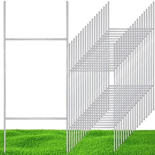 30 Pcs Heavy Duty H Frame Wire Stakes for Yard Signs – 30 » x 10 » Weatherproof