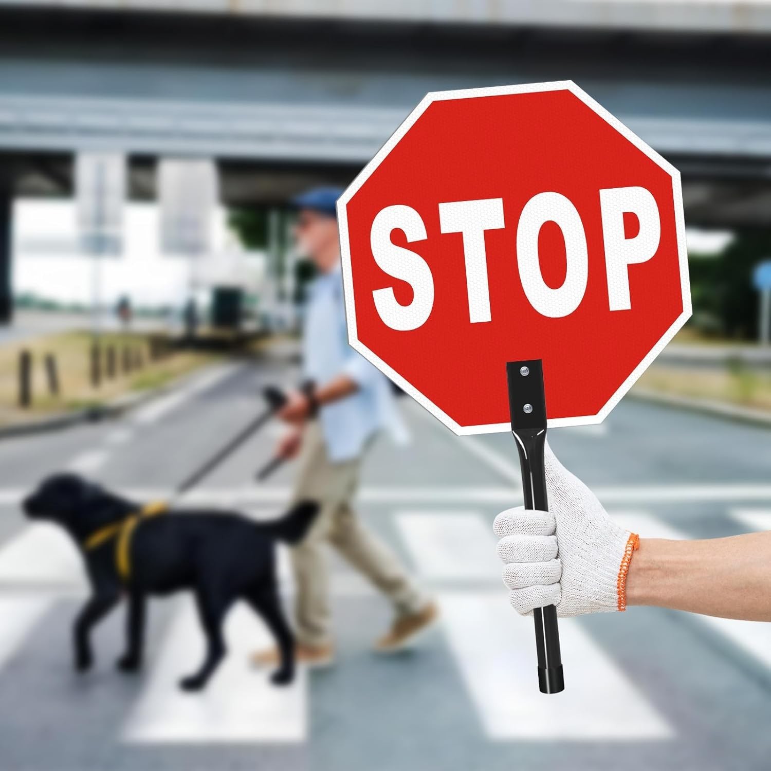 Stop Go Sign with Metal Handle13 x 13 Inches « Stop – Go » Double Sided PaddleR…
