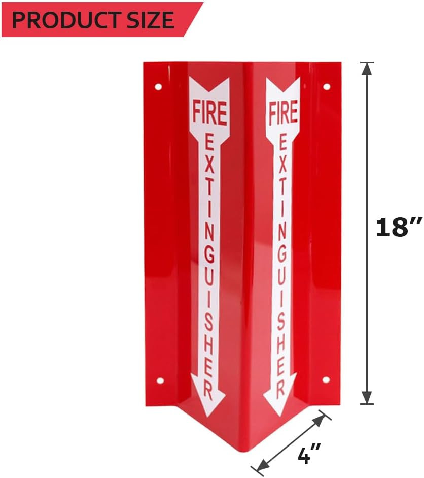 Fire Extinguisher Sign with down Arrow – Acrylic Two-Sided V-Shaped Firefighting