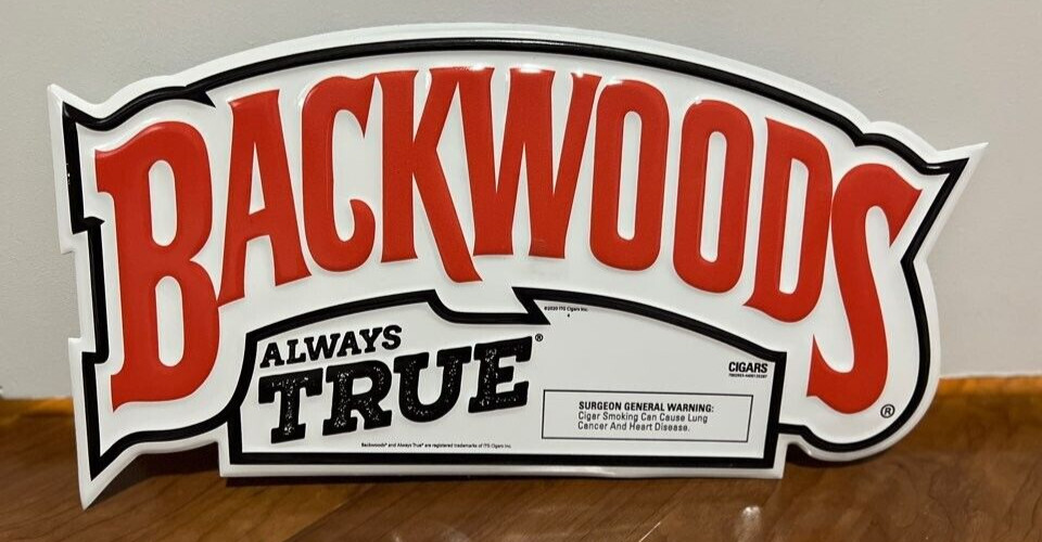 BACKWOODS Always True Window Wall White Red Black Metal Sign Size 17&Prime; x 9&Prime; NEW