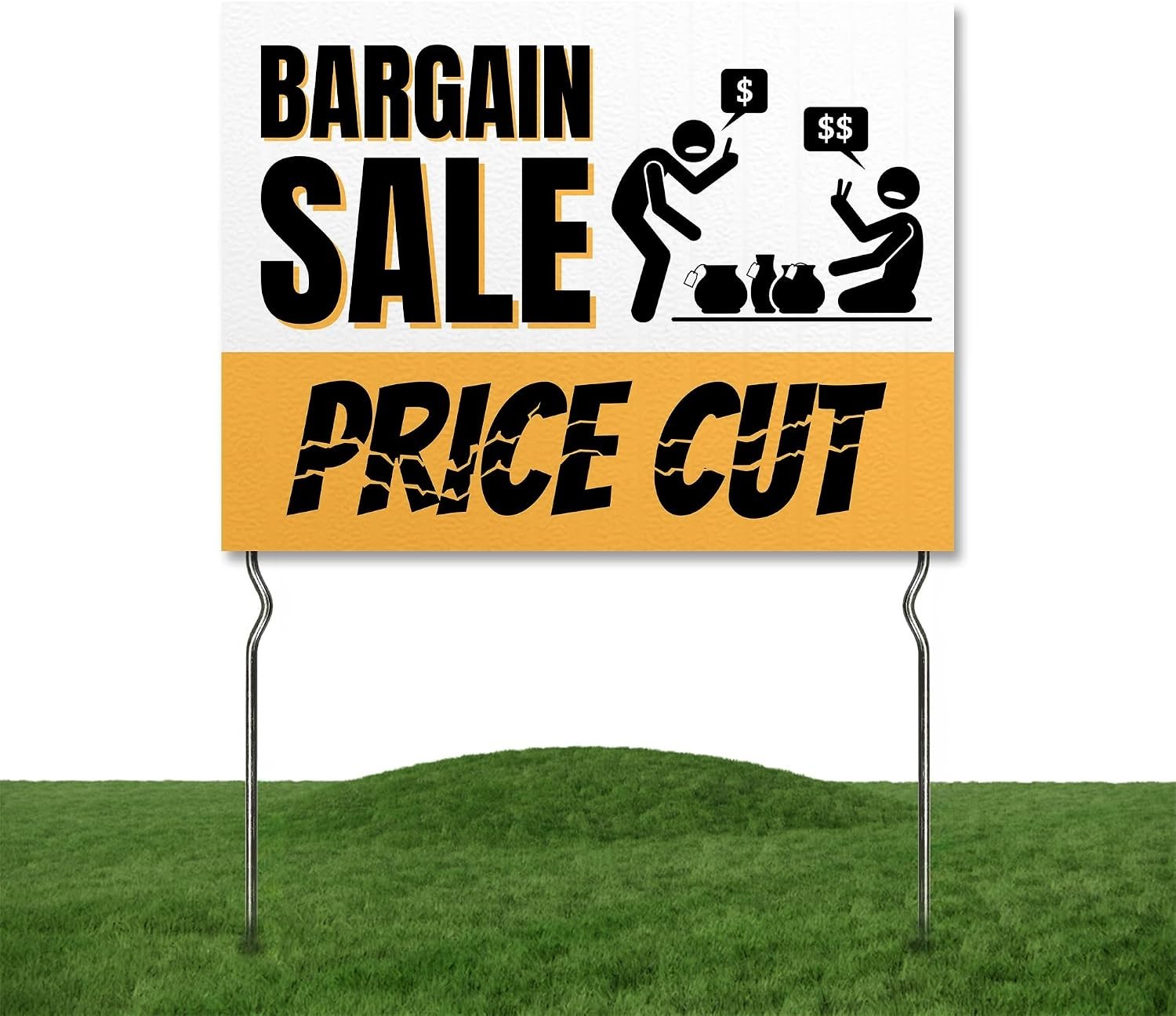 Double Sided Sele Yard Sign with 13&Prime; Metal Stake Outdoor Sale Alert Garden Sign