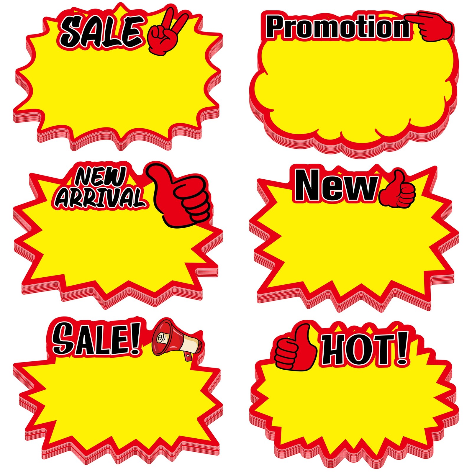 60 PCS Starburst Sign Cards, 6 Blank Star Shape Pricing Tags for Supermarkets…