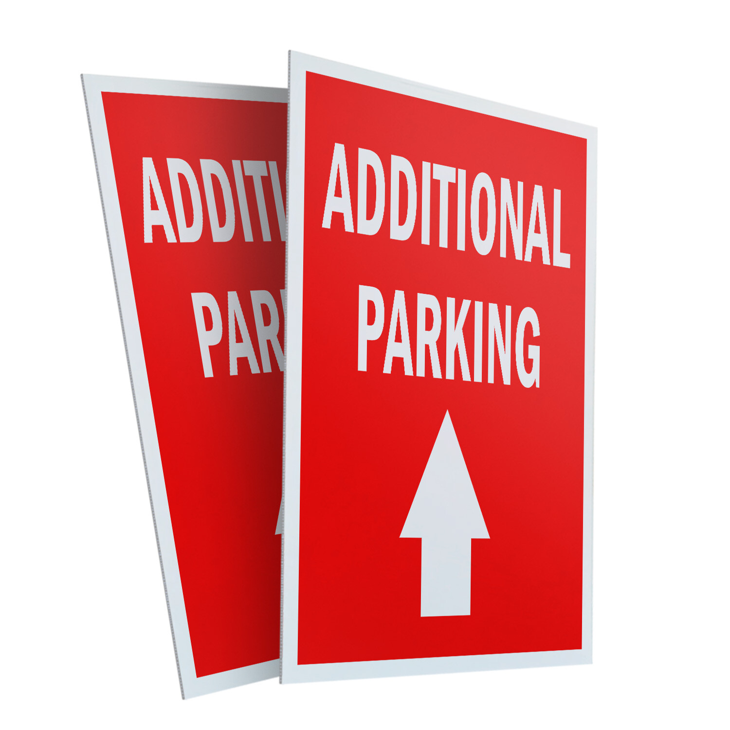 Additional Parking With Up Arrow 24&Prime; x 36&Prime; 2 Pack Of Store Sign Plastic Or Decal