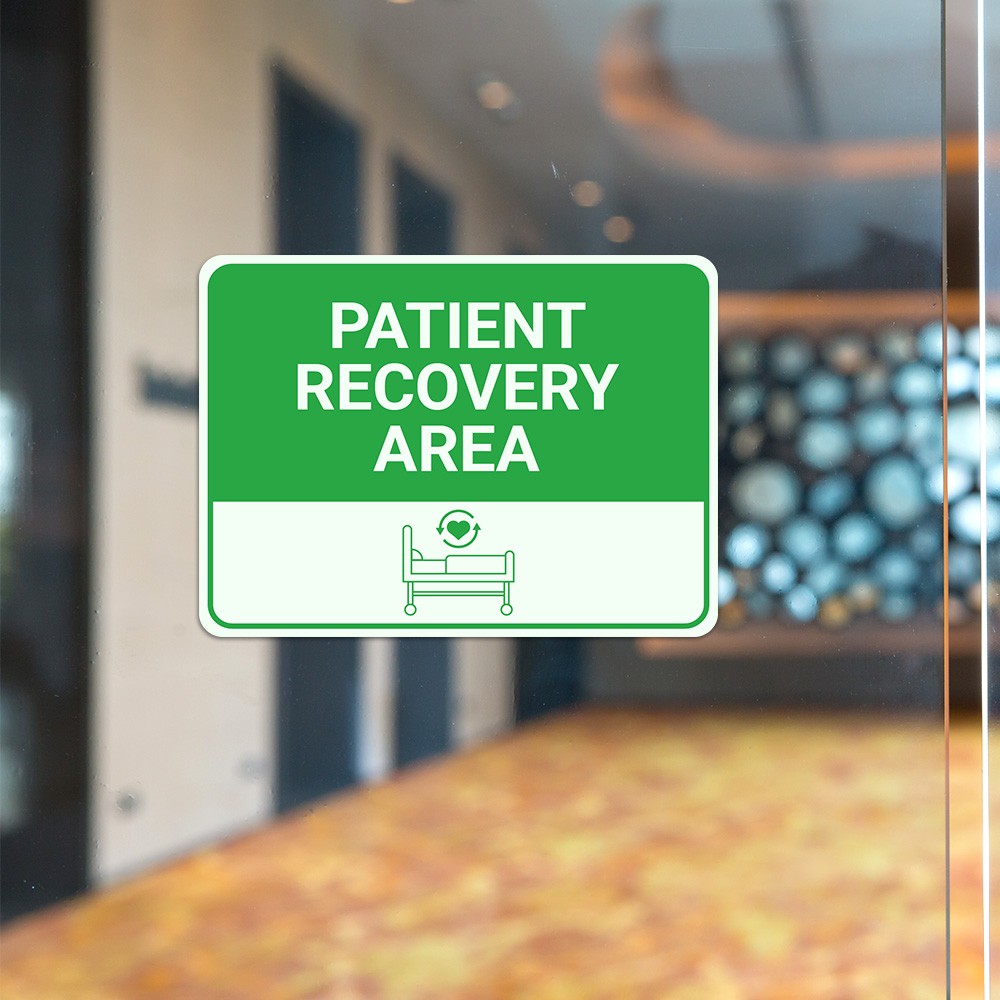 Classic Framed Plus Patient Recovery Area Door or Wall Sign