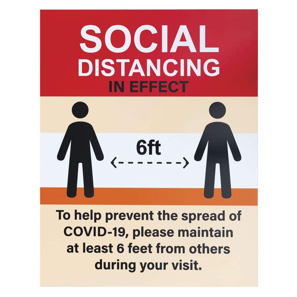 HUBERT® Social Distancing Sign – 22&Prime;W x 28&Prime;H