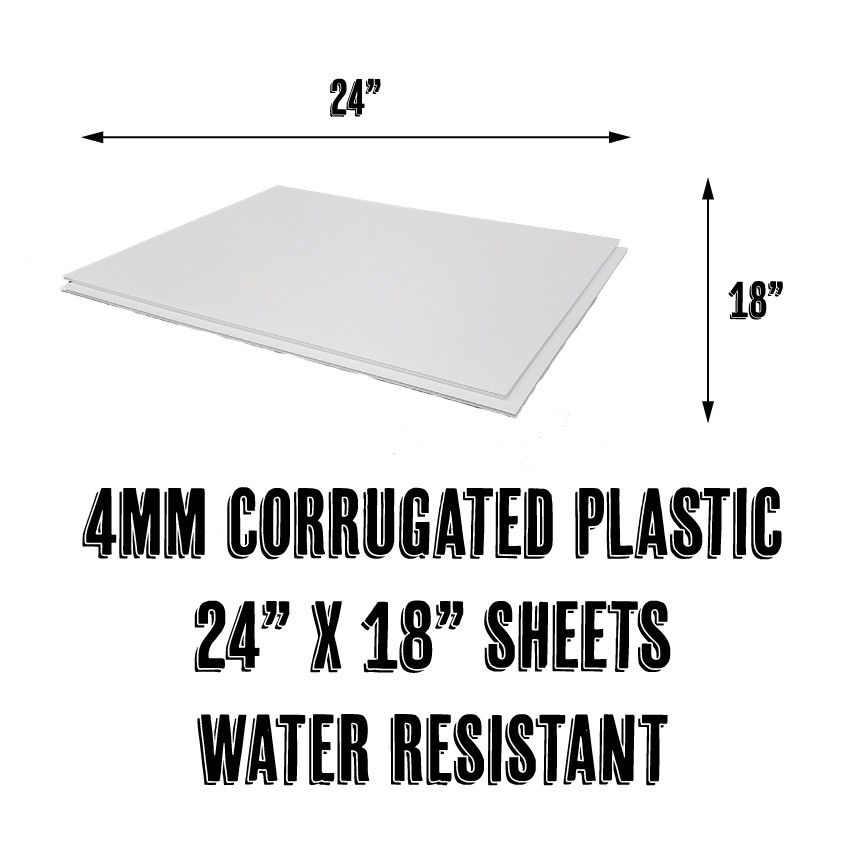 Blank Yard Signs (3-Pack) – White – 18&Prime; x 24&Prime; – With 24&Prime; x 9&Prime; Double H Stakes