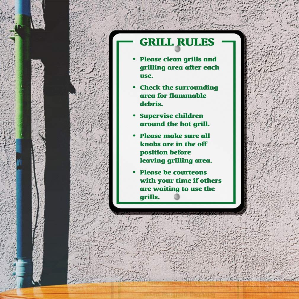 Clean Grills And Grilling Area After Use Aluminum Metal Sign 9×12 Inches