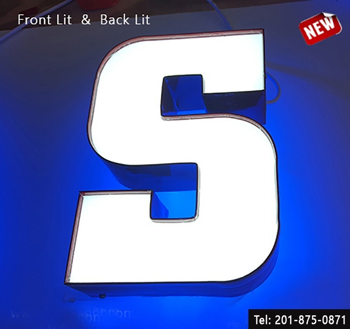 Custom Channel Letters Led Front-Lit and Back-Lit 20 Inches -Read Description