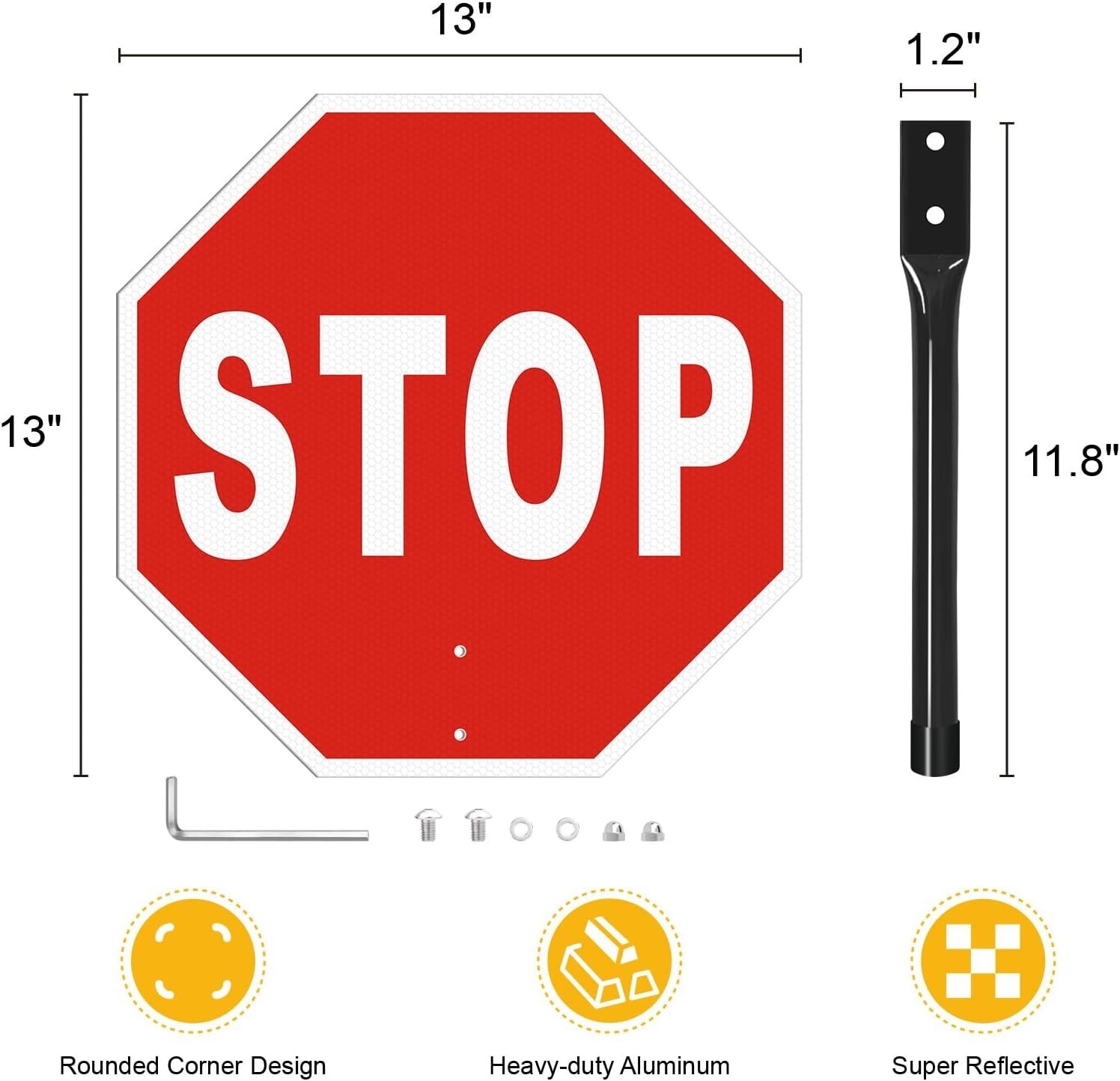 Stop Go Sign with Metal Handle13 x 13 Inches « Stop – Go » Double Sided PaddleR…