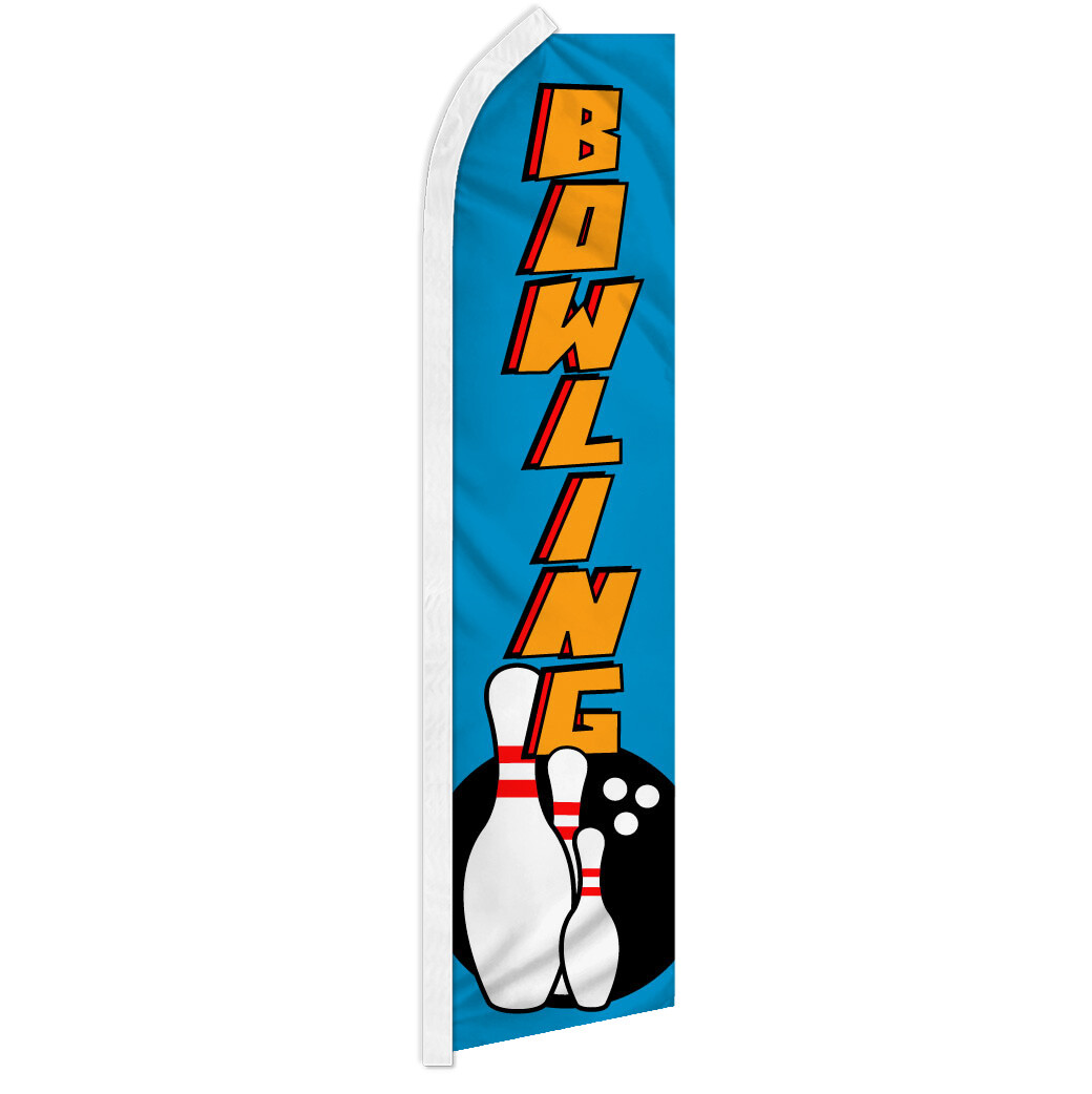 Bowling Advertising Swooper Feather Flag Bowling Alley