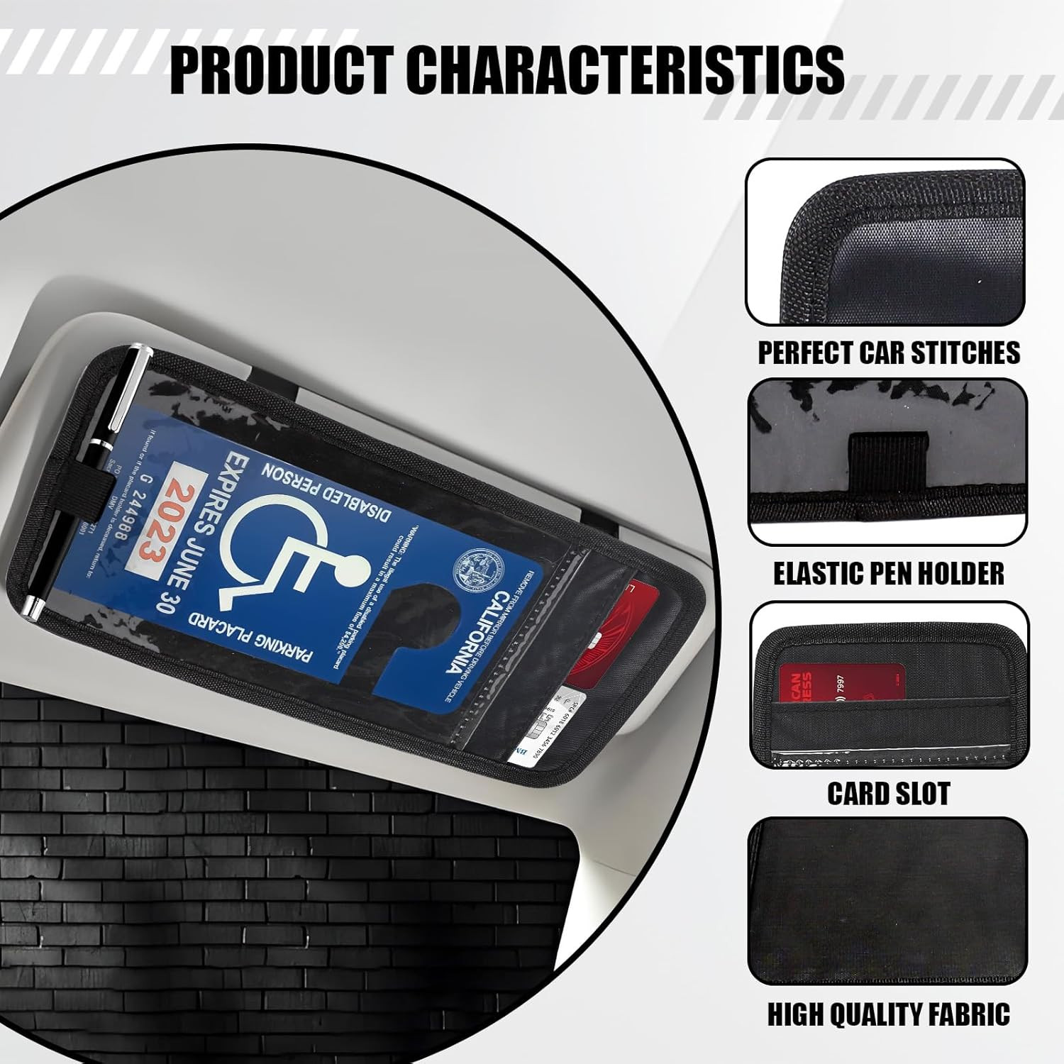 Car Visor Handicap Placard Holder, Disabled Parking Permit Sign Protector