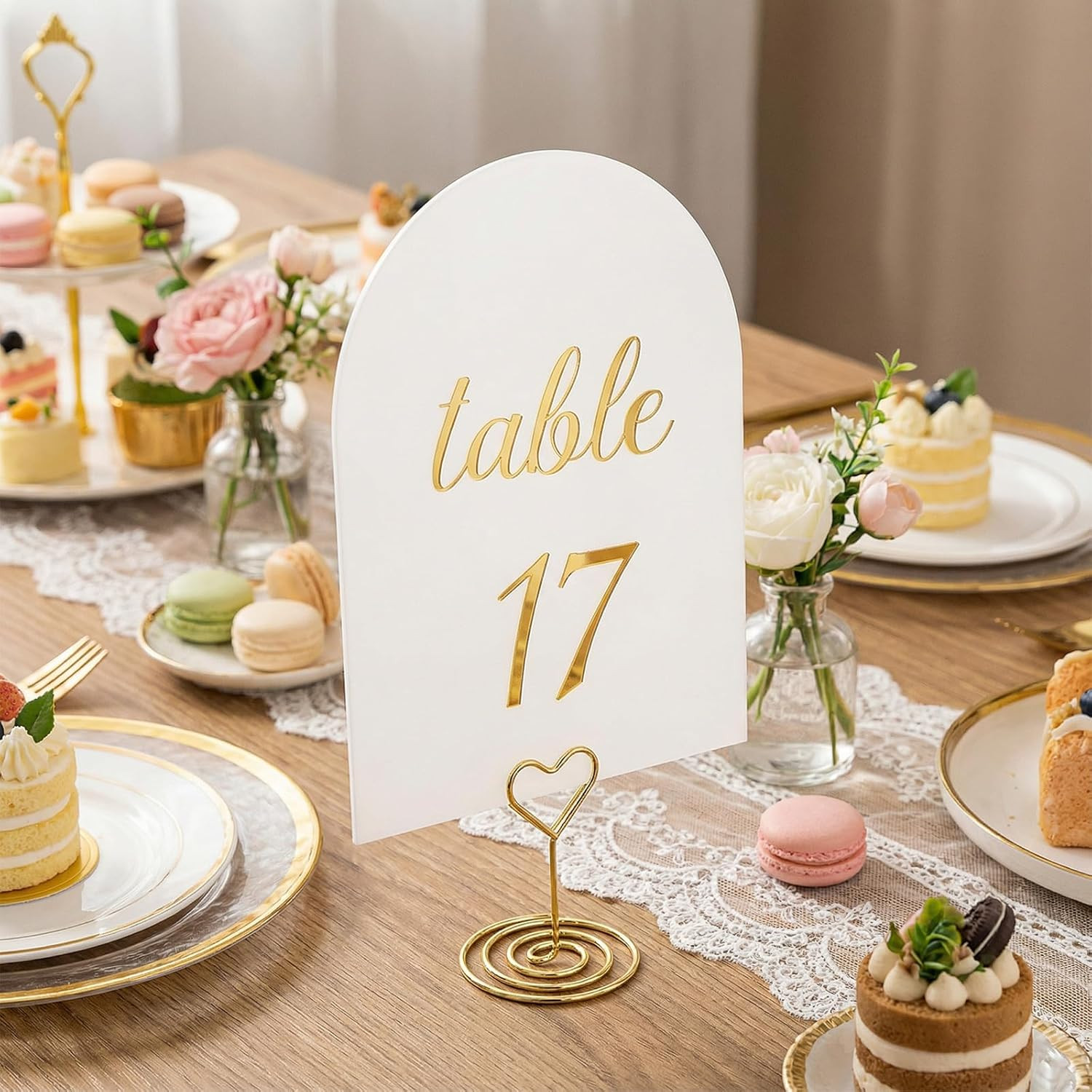 Arch Table Numbers 1-30 plus Head Table, 5.9X3.9 Inch White Card Stock, Double-S