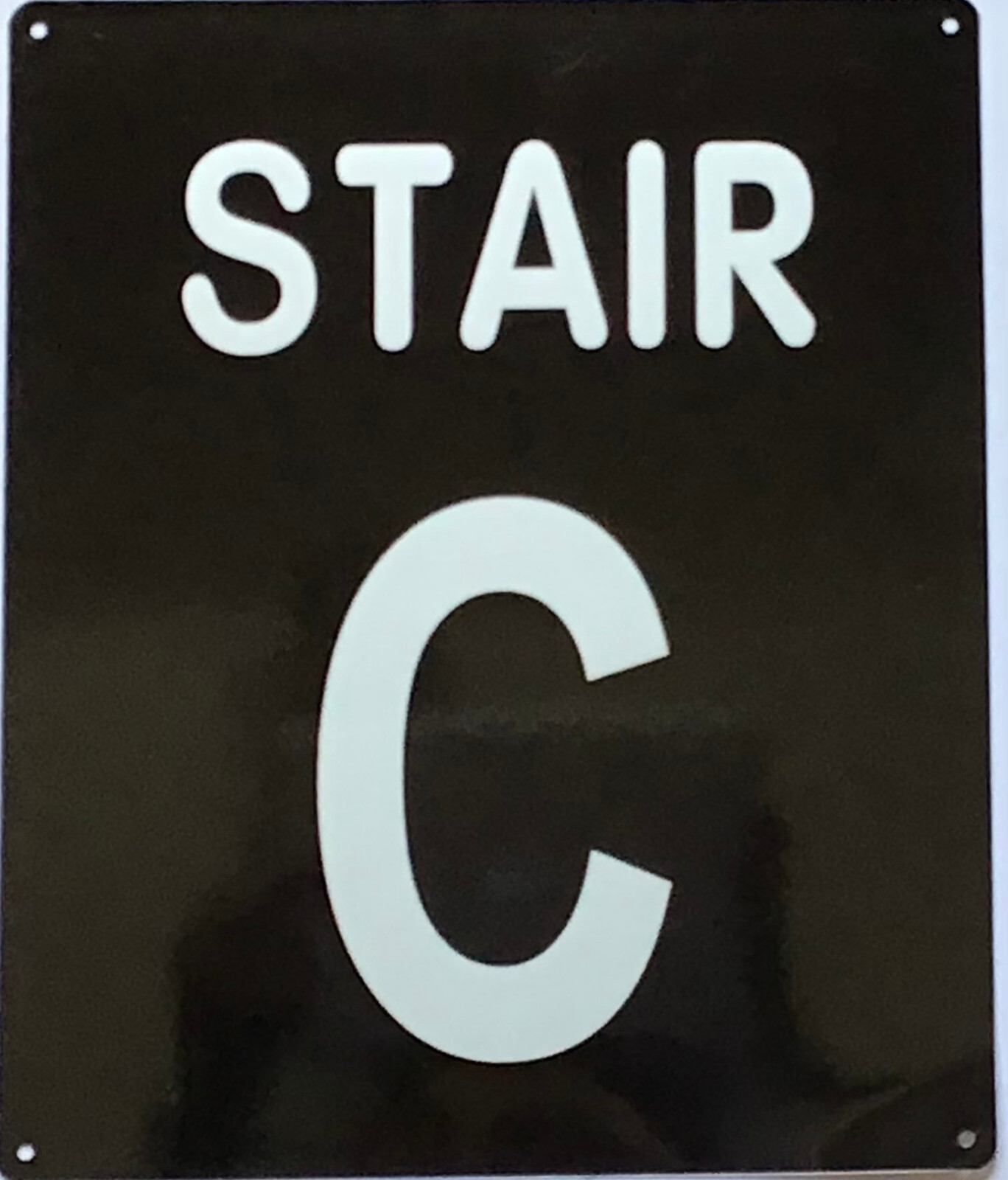 STAIR C SIGN (10X12, Black Background, Aluminum)-REF24-1027