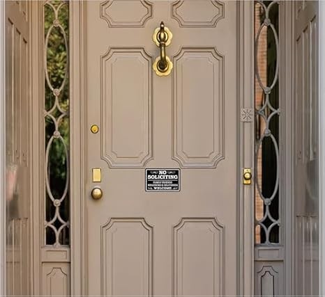 No Soliciting Sign – Durable Frosted Acrylic, Easy Install for Home & Business