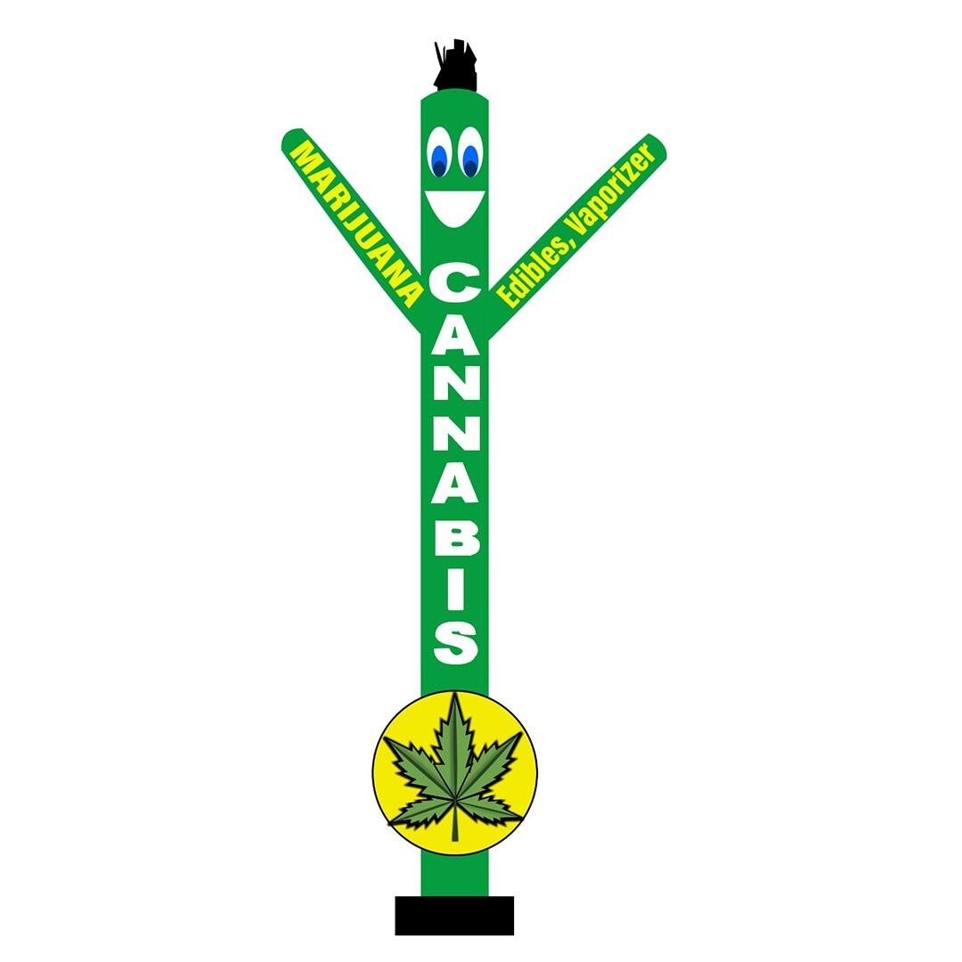 20ft Cannabis Marijuana Air Inflatable Dancer Inflatable Tube Men Without Blower