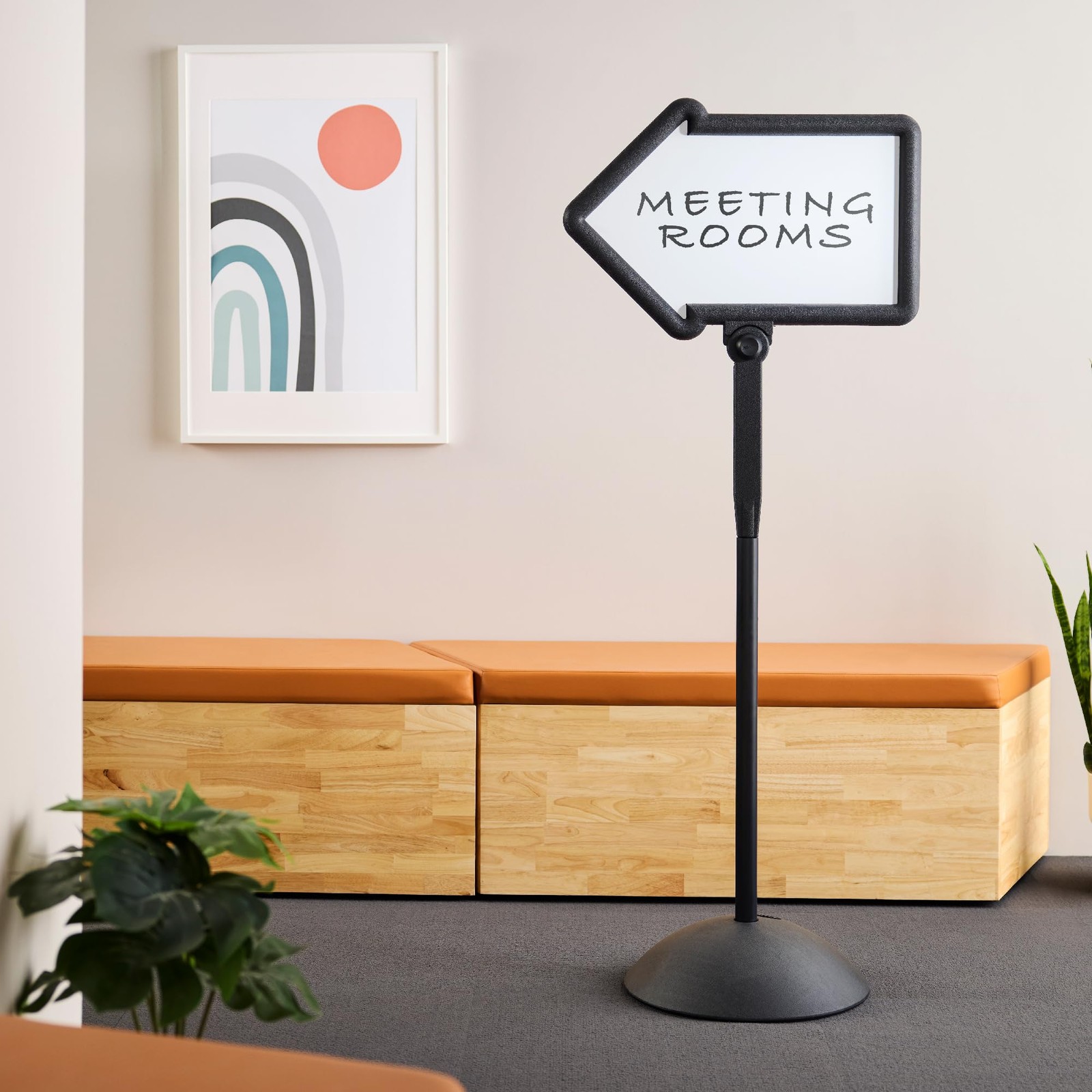Dual Sided Arrow Shaped Dry Erase Sign For Directional Messaging 26X64 H