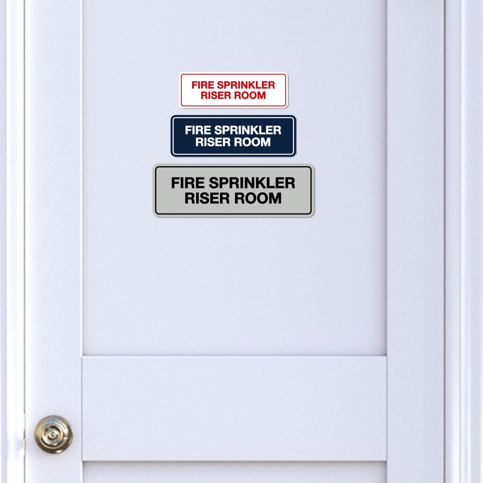 Standard Fire Sprinkler Riser Room Sign Large Red 14×10 Inch Metal Decor