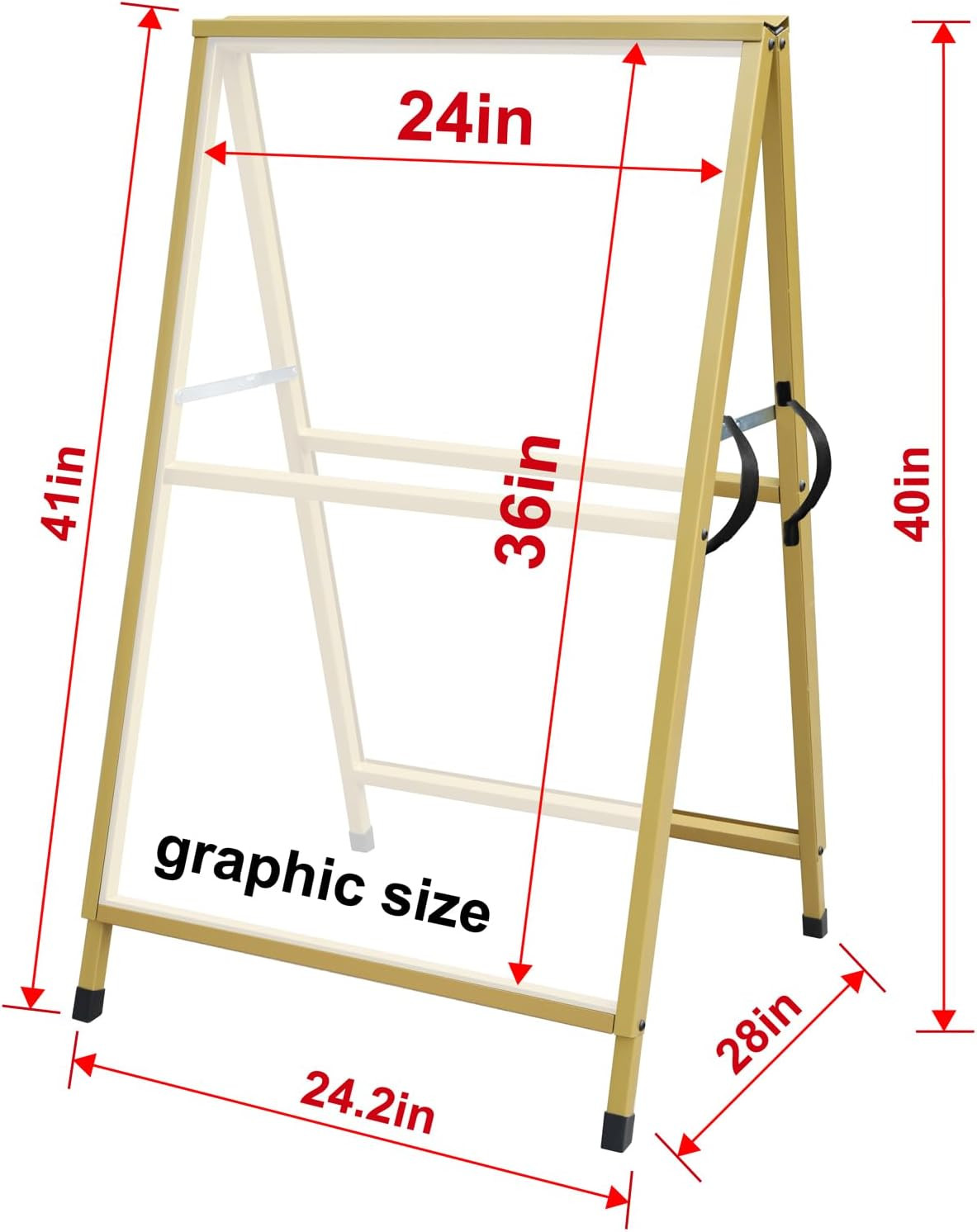 Heavy Duty Slide-In Folding a Frame Sign Sidewalk Sign 24X 36 Inch Steel Metal D