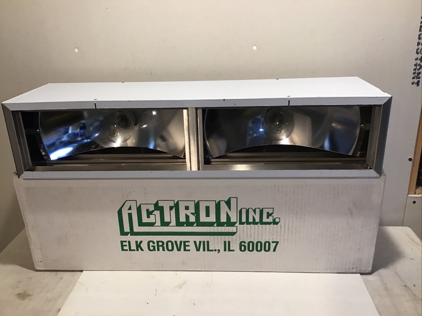 VINTAGE ACTRON INC. STAINLESS SIGN LIGHTED OUTDOOR DRIVE THROUGH INDUSTRIAL
