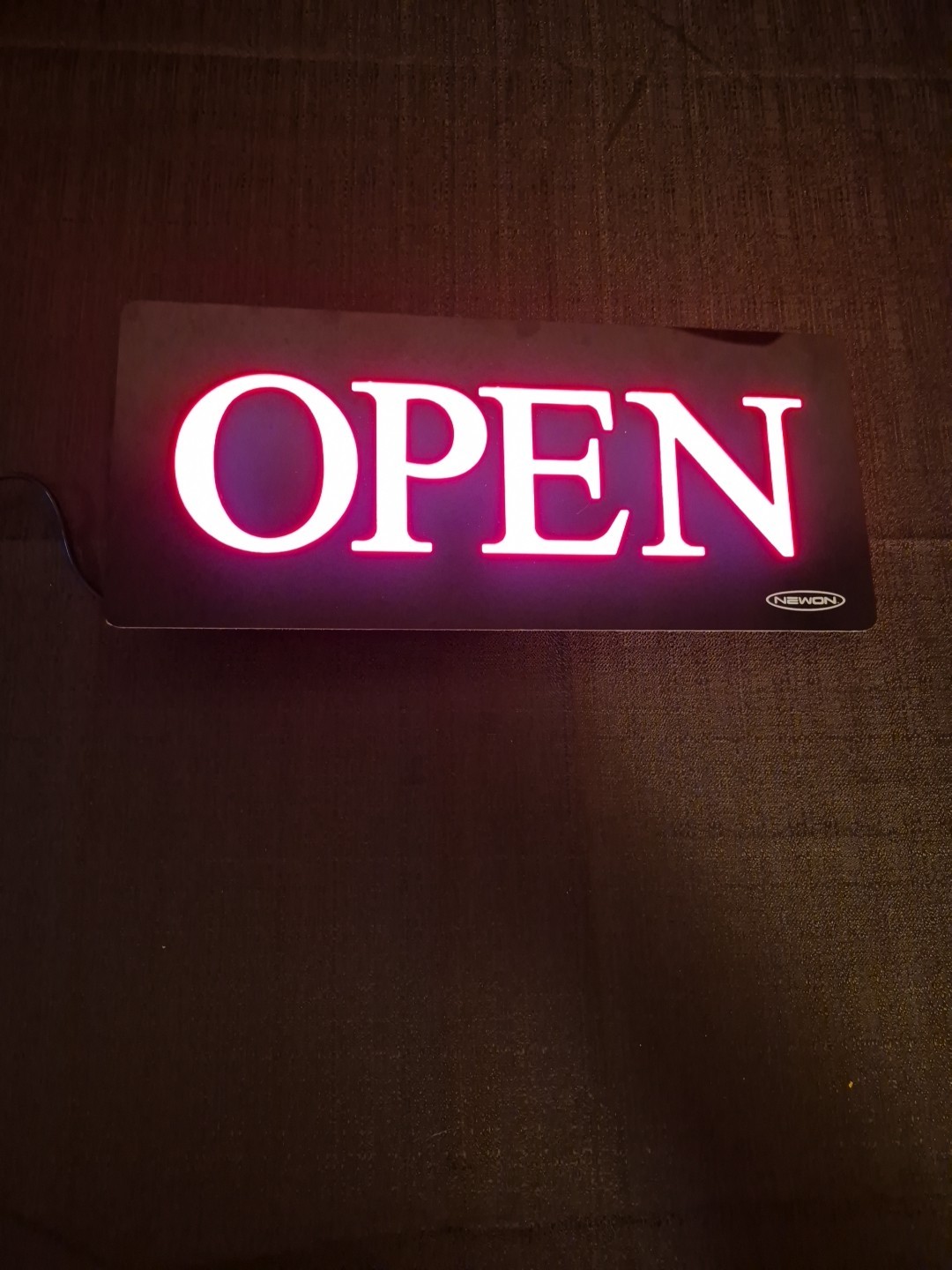 13-1/4&Prime; x 5&Prime; x 1&Prime; Newon Open Sign Business