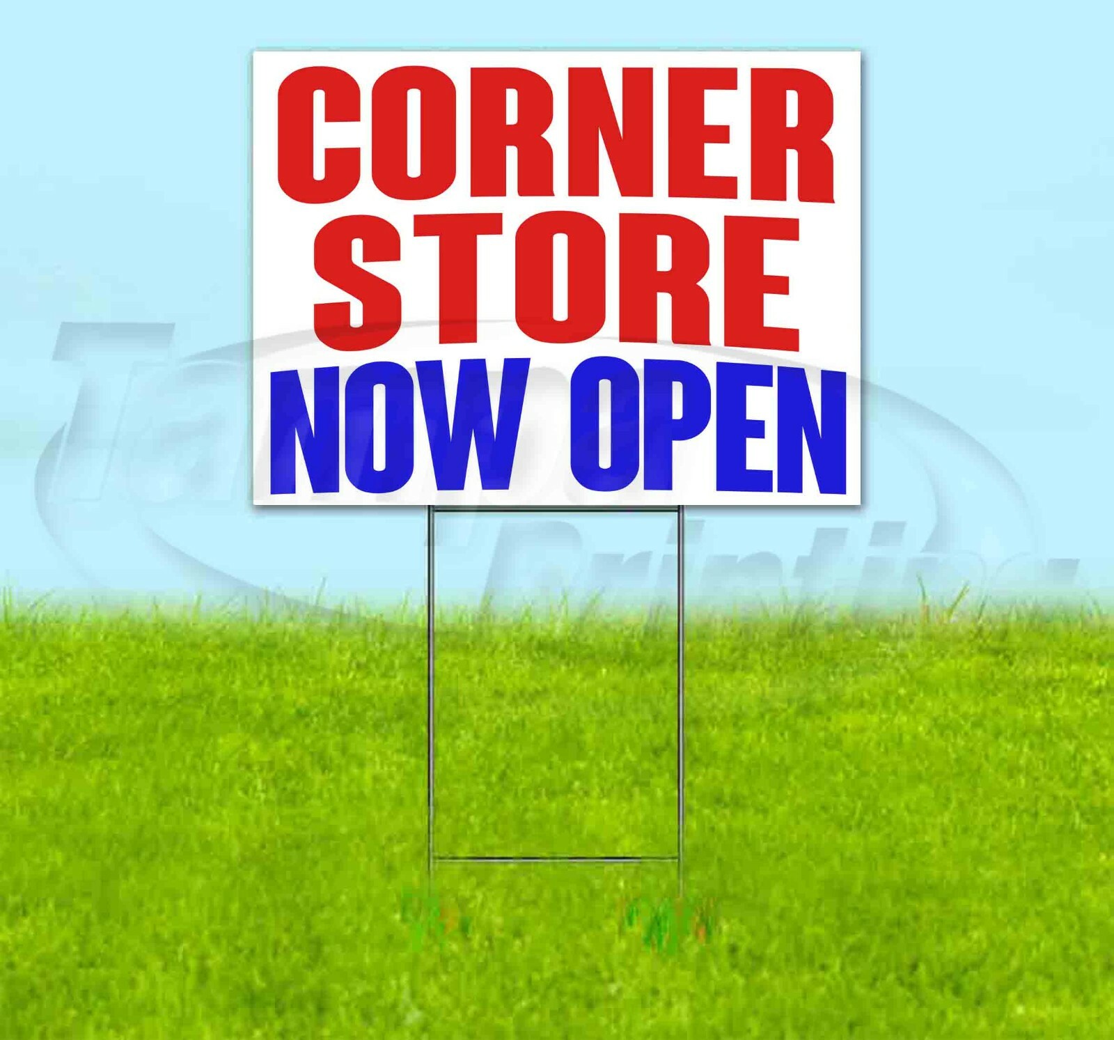 CORNER STORE NOW OPEN Yard Sign Corrugated Plastic Bandit Lawn Decorations