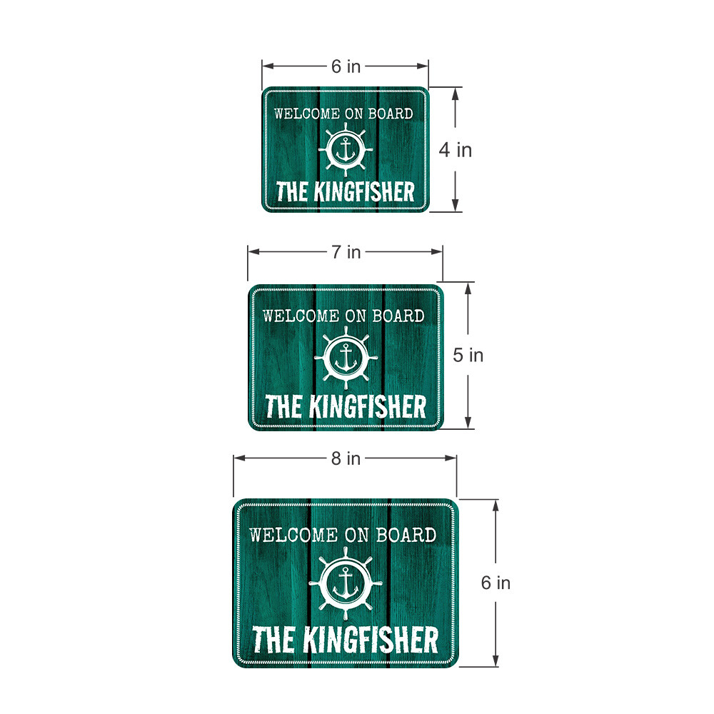 Classic Framed Plus Welcome On Board The Kingfisher Door or Wall Sign | Boats