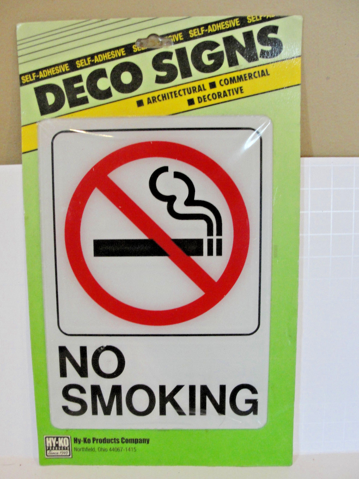 HY KO Products D-20 « No Smoking » Sign 5&Prime; X 7&Prime; – Plastic