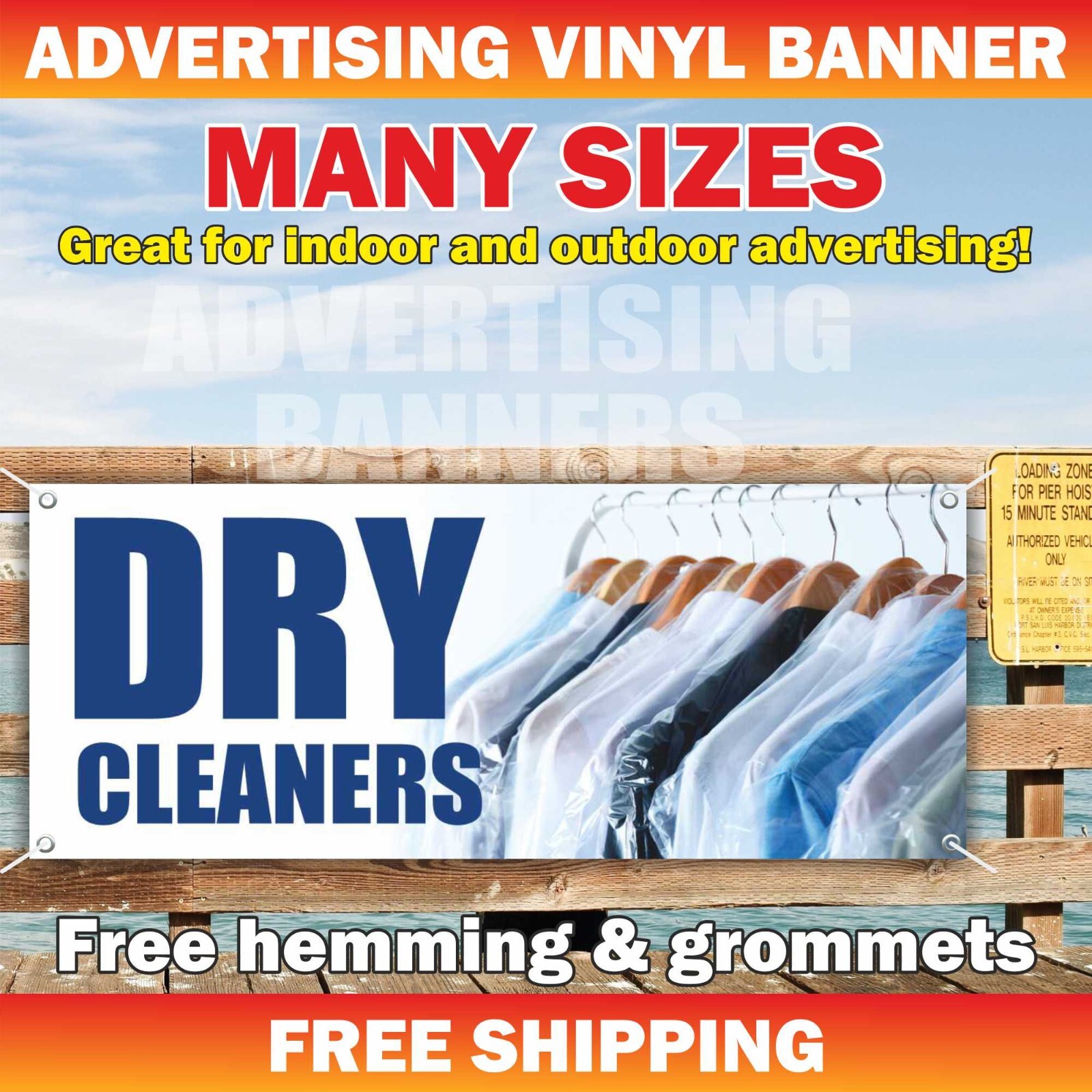 DRY CLEANERS Advertising Banner Vinyl Sign washing laundry cloth shoe underwear