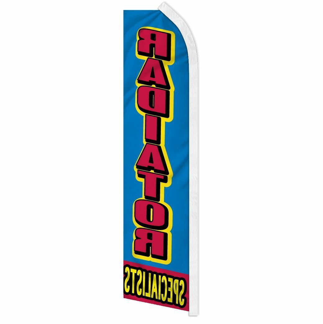 « RADIATOR SPECIALISTS » advertising super flag swooper banner business sign car