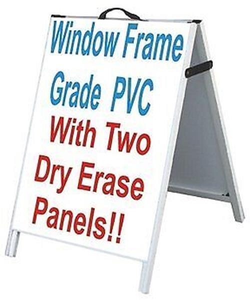 PVC A-Frame 24&Prime;x36&Prime; Double Sided Sidewalk Sign w/2 White Dry Erase Panels