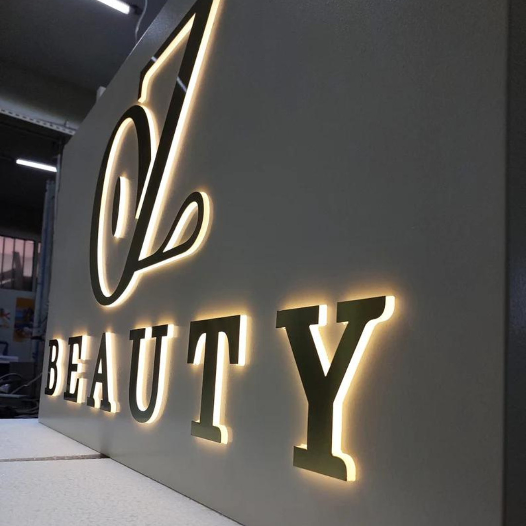 Custom 3D Metal Sign Business Signage LED Backlit Letter Outdoor Storefront Logo