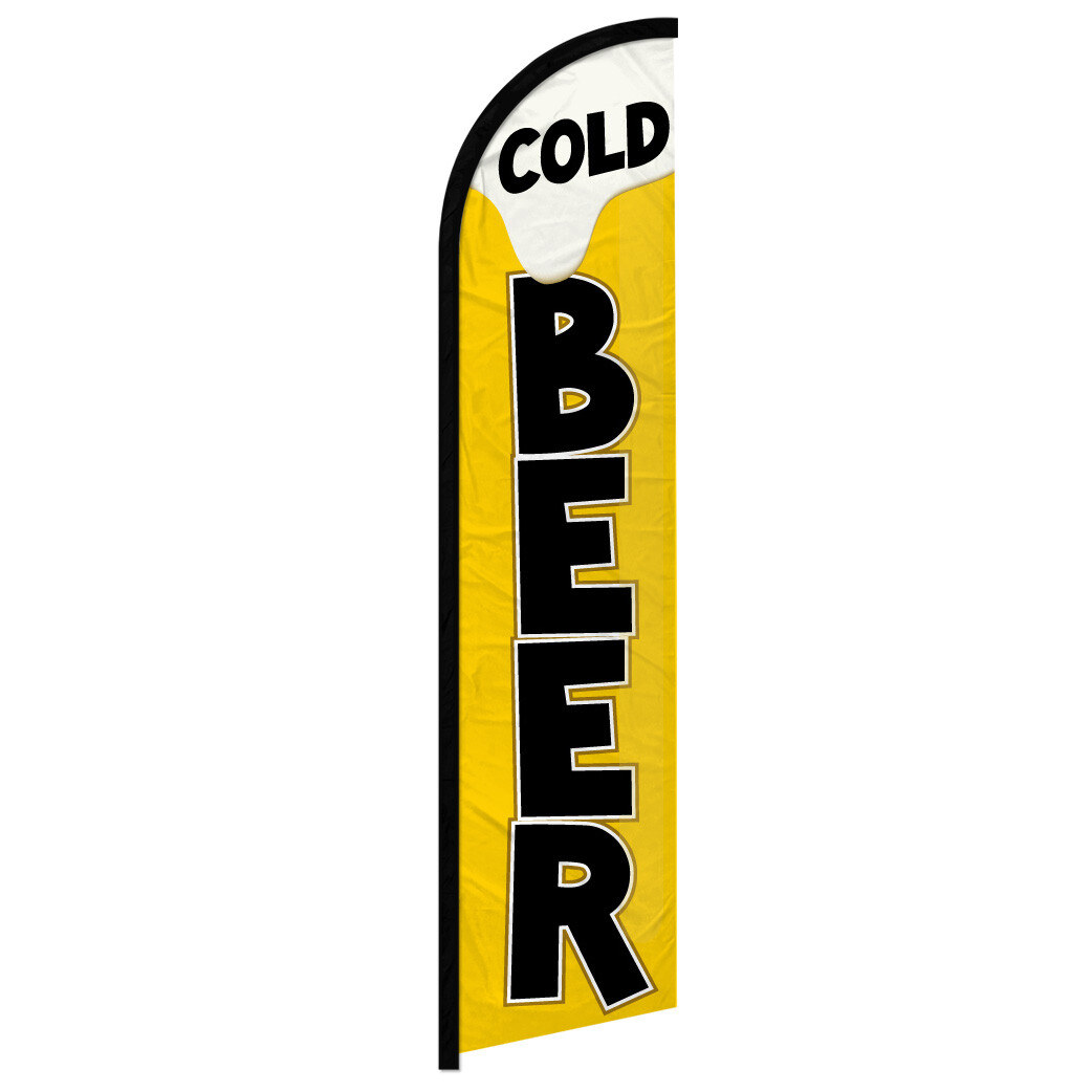 Cold Beer Windless Advertising Swooper Flag Concessions Drinks