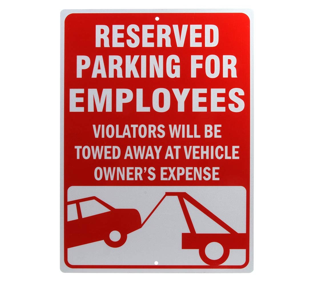 14×10 inch Reserved Parking for Employees Sign 40 Mil Aluminum Reflective